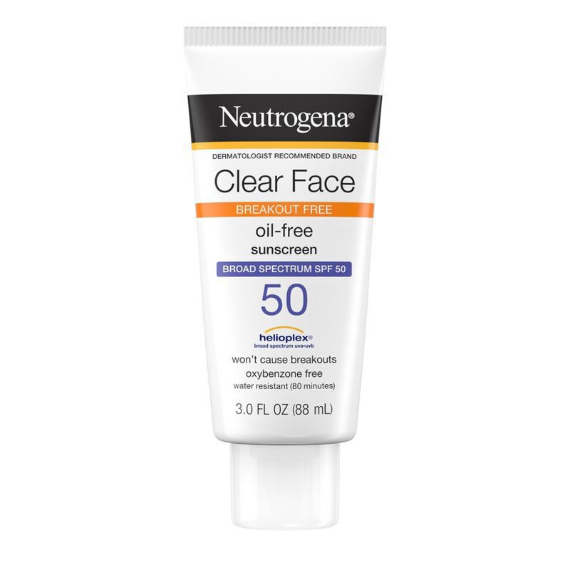 slide 1 of 6, Neutrogena Clear Face Liquid Lotion Sunscreen Broad Spectrum SPF 50, 3 Fl. Oz, 3 oz