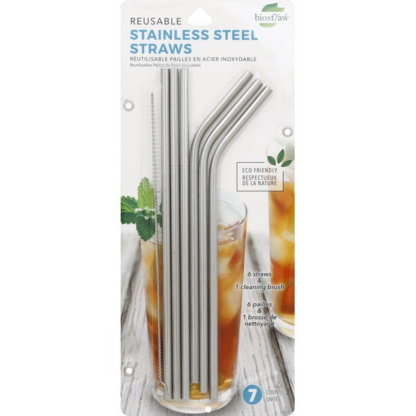 slide 1 of 1, Sourcing Metrics Stainless Steel Straws, 1 ct