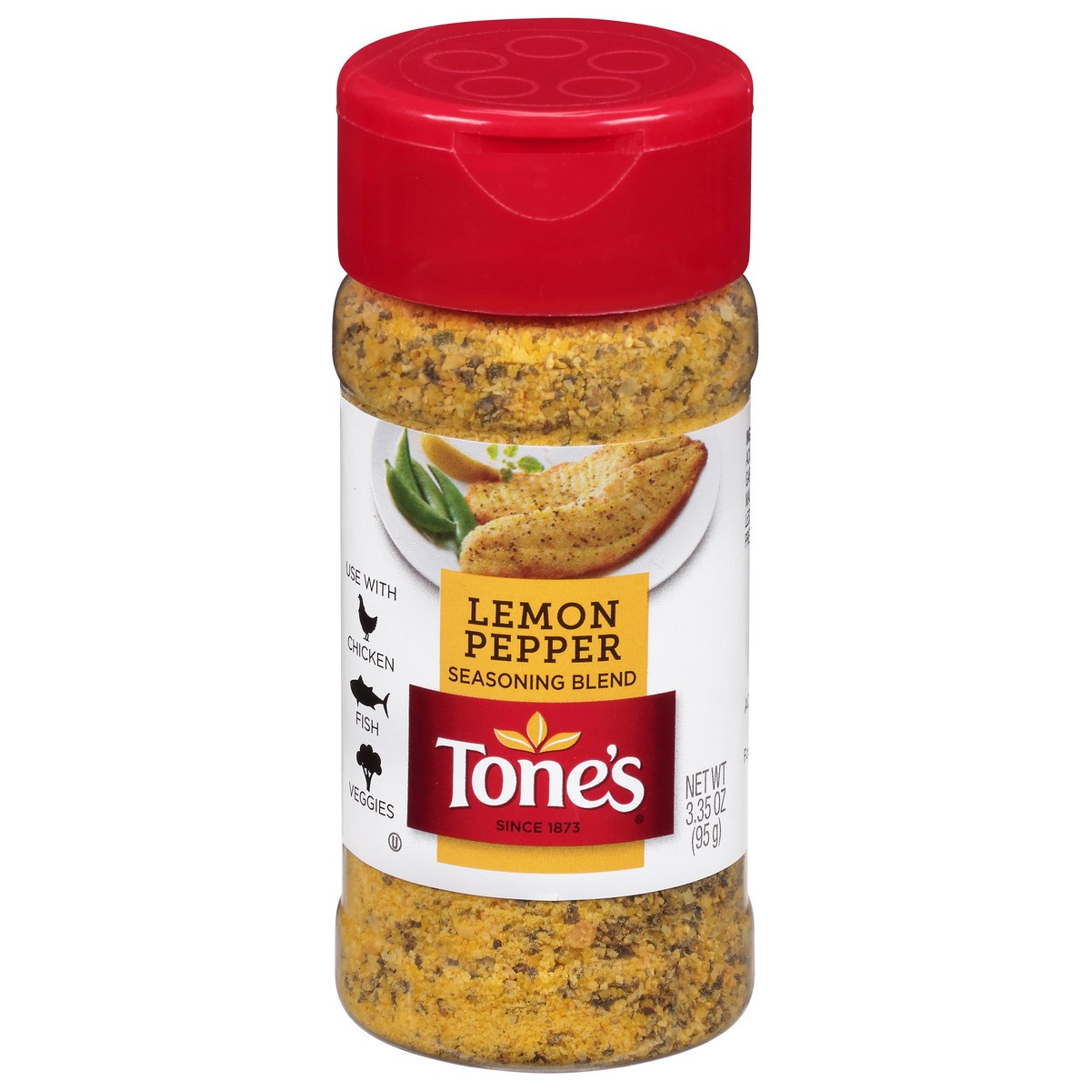 slide 9 of 9, Tone's Lemon Pepper Seasoning Blend, 3.35 oz, 3.35 oz