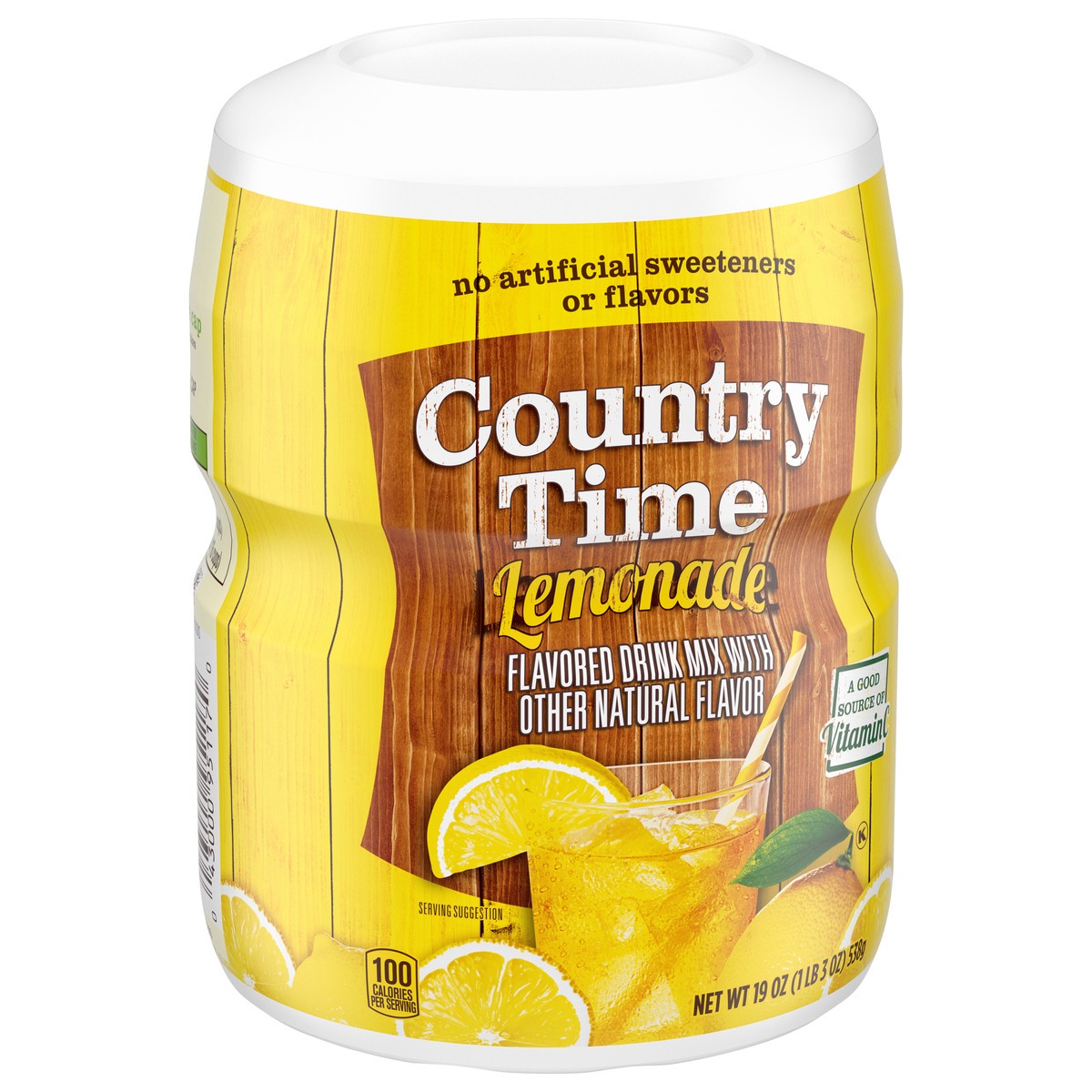 slide 9 of 9, Country Time Lemonade Naturally Flavored Powdered Drink Mix, 19 oz. Canister, 19 oz