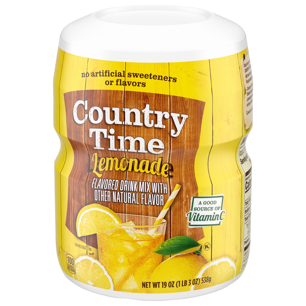 slide 4 of 9, Country Time Lemonade Naturally Flavored Powdered Drink Mix, 19 oz. Canister, 19 oz