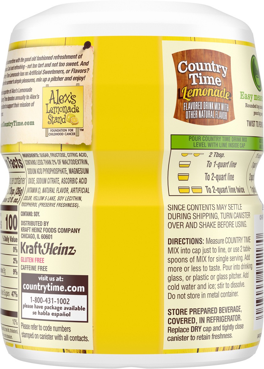 slide 6 of 9, Country Time Lemonade Naturally Flavored Powdered Drink Mix, 19 oz. Canister, 19 oz