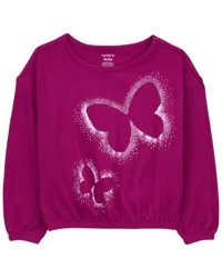 Carter's Toddler Shine Like A Star Metallic Thermal Top Pink 2T
