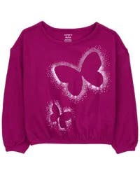Carter's Toddler Shine Like A Star Metallic Thermal Top Pink 2T