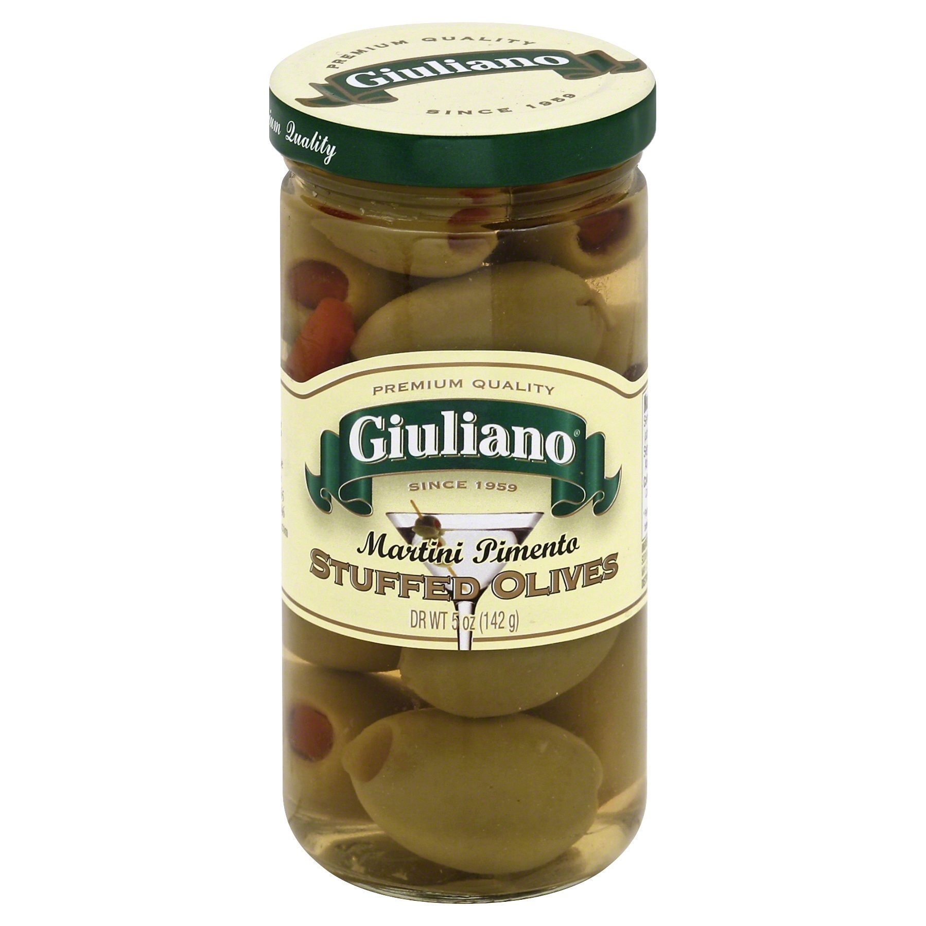 slide 1 of 2, Giuliano Martini Pimento Stuffed Olives, 5 oz