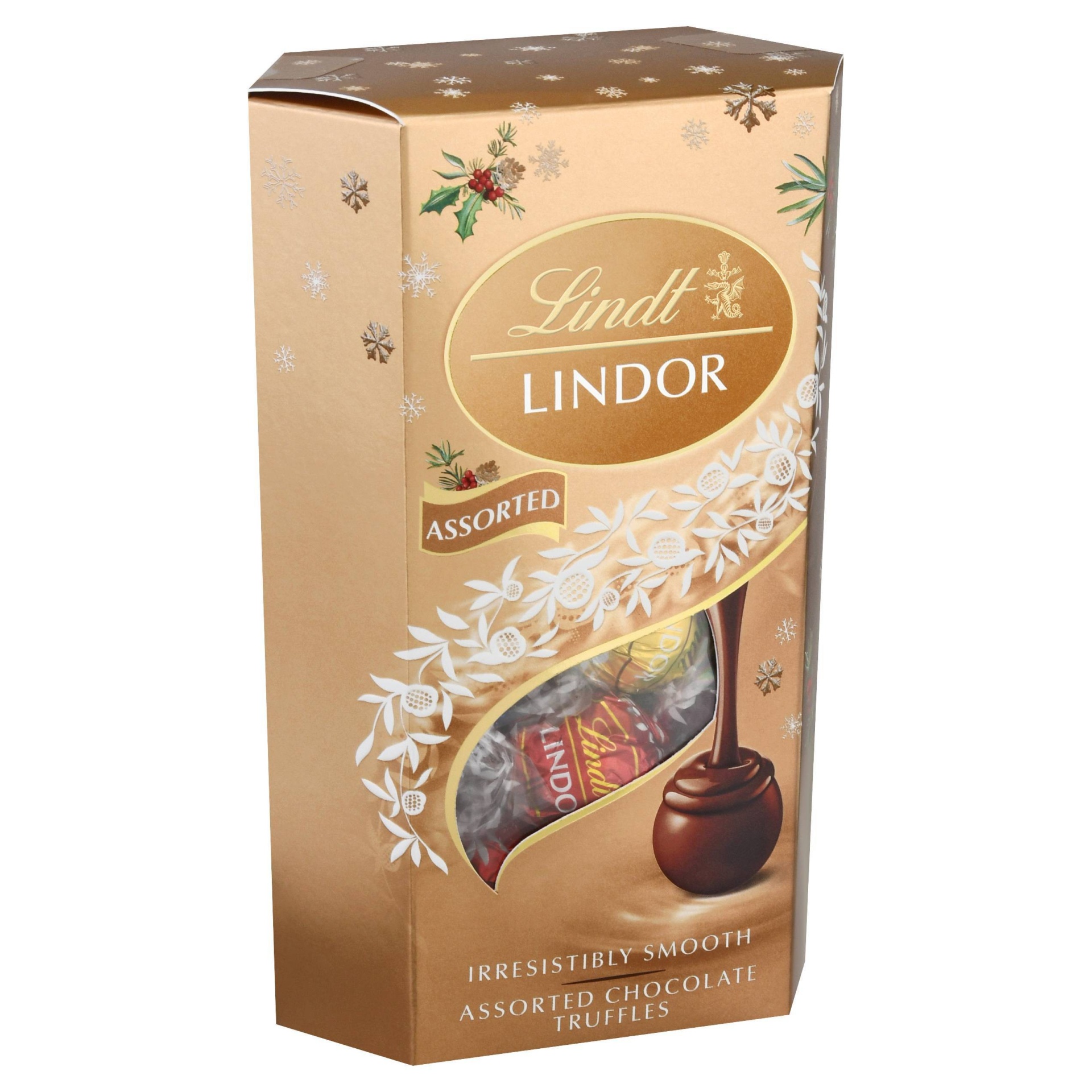 slide 1 of 1, Lindt Lindor Holiday Assorted Chocolate Truffles, 8.5 oz