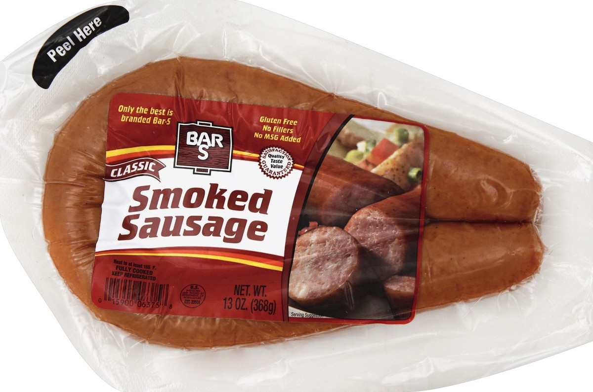 slide 1 of 6, Bar-S Bar S Smoked Sausage, 13 oz