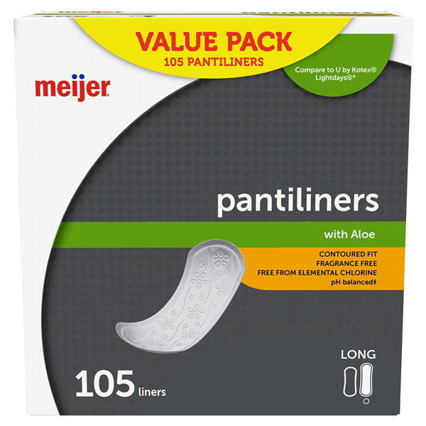 slide 12 of 21, Meijer Pantiliners, Long, Unscented, 105 ct