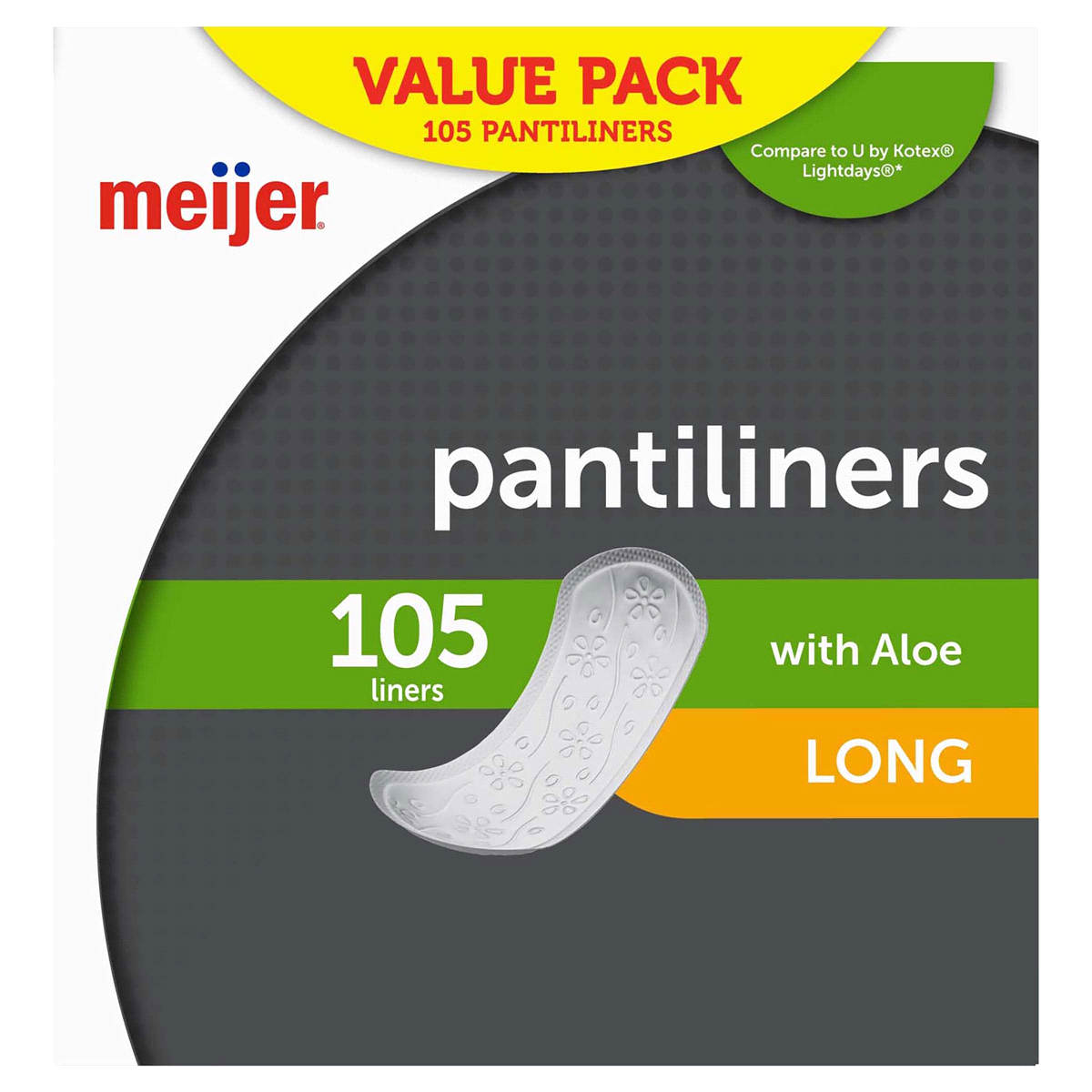 slide 1 of 21, Meijer Pantiliners, Long, Unscented, 105 ct