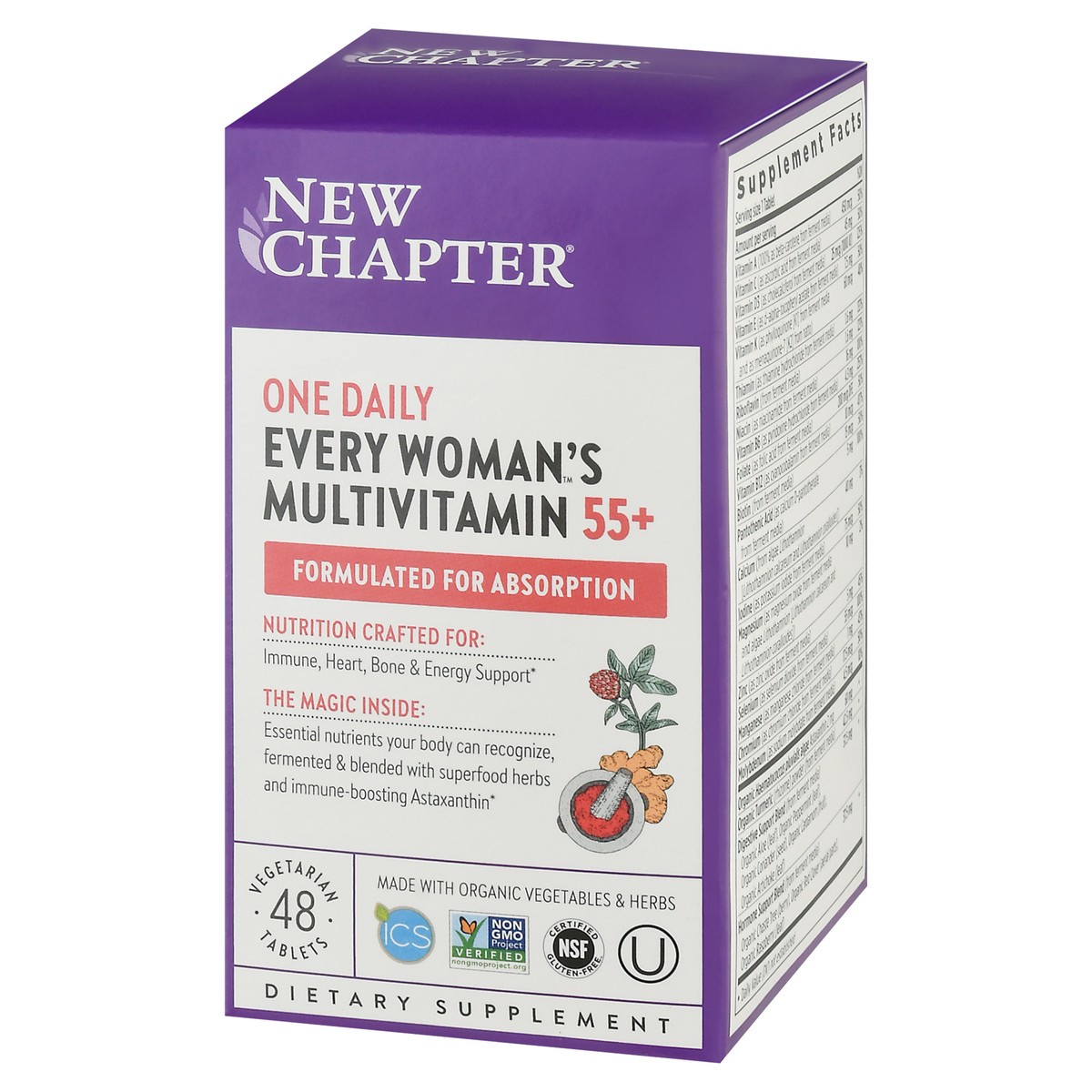 slide 7 of 9, New Chapter Every Woman's One Daily 55+ Multivitamin, 48 ct