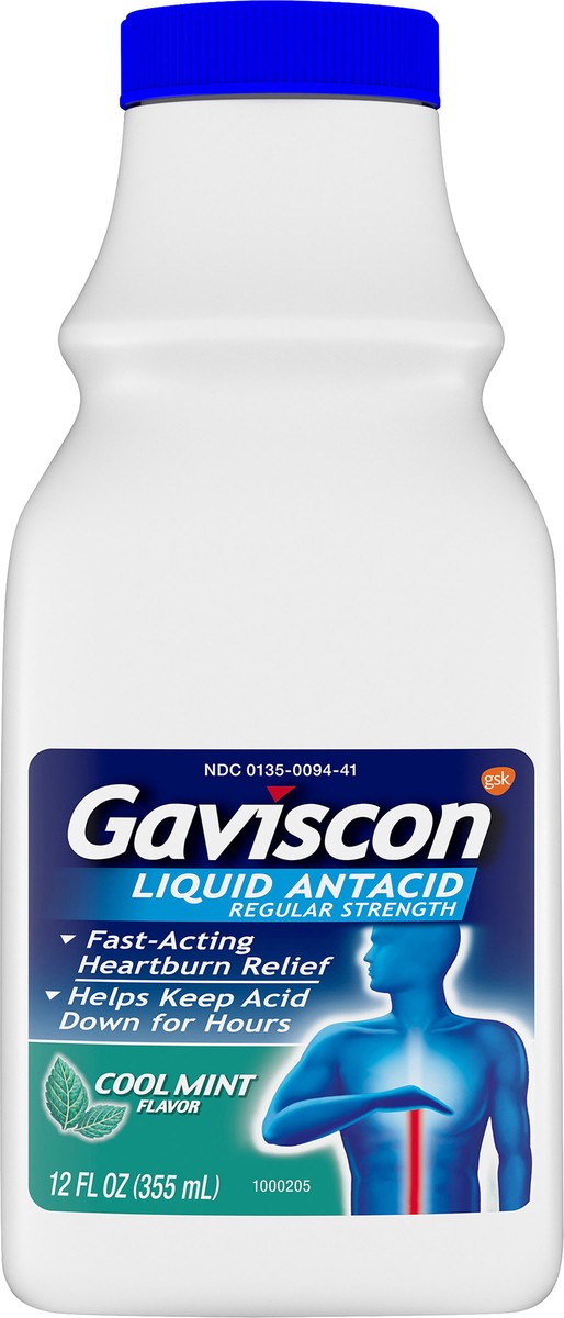 slide 10 of 11, Gaviscon Regular Strength Cool Mint Flavor Liquid Antacid 12 oz, 12 oz