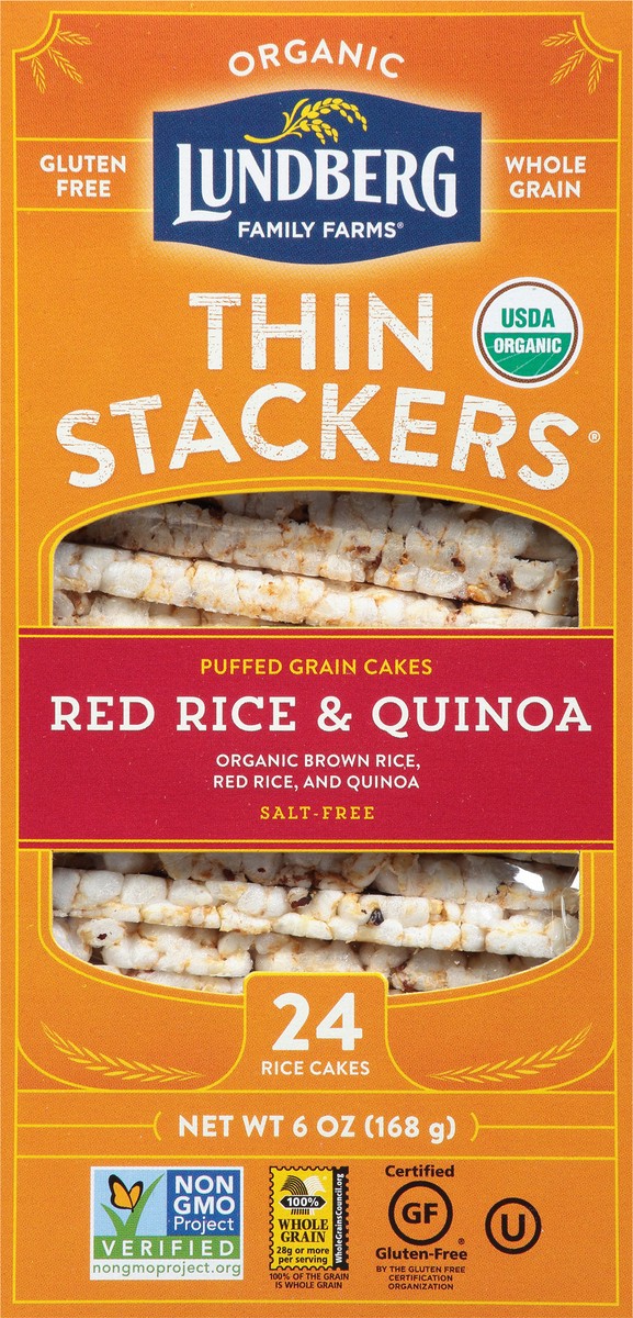 slide 12 of 14, Lundberg Family Farms Thin Stackers Organic Red Rice & Quinoa Rice Cakes 24 ea, 24 ct