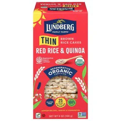 Lundberg Family Farms Organic Thin Red Rice & Quinoa Brown Rice Cakes 6 oz