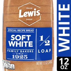 Lewis Bakeries Soft White Half Loaf Bread, 1/2 Loaf, 12 oz