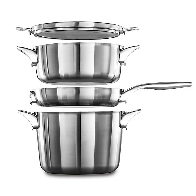 Calphalon Premier Space Saving Stainless Steel Dutch Oven with Lid 5 qt