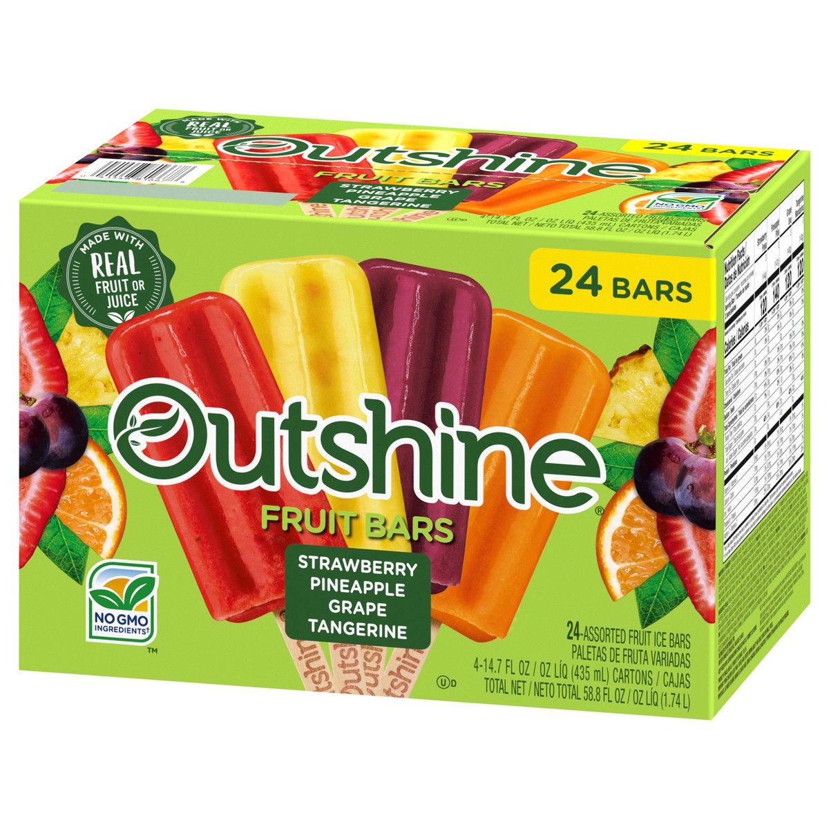 slide 8 of 9, Outshine Assorted Ice Fruit Bars 4 - 14.7 fl oz Cartons, 4 ct