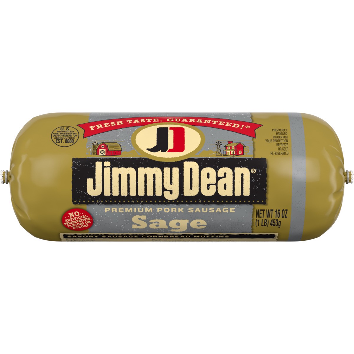 slide 7 of 9, Jimmy Dean Premium Pork Sage Breakfast Sausage Roll, 16 oz, 453.59 g