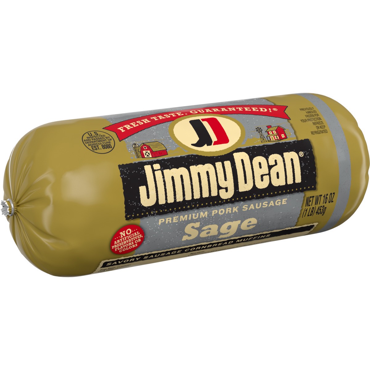 slide 8 of 9, Jimmy Dean Premium Pork Sage Breakfast Sausage Roll, 16 oz, 453.59 g
