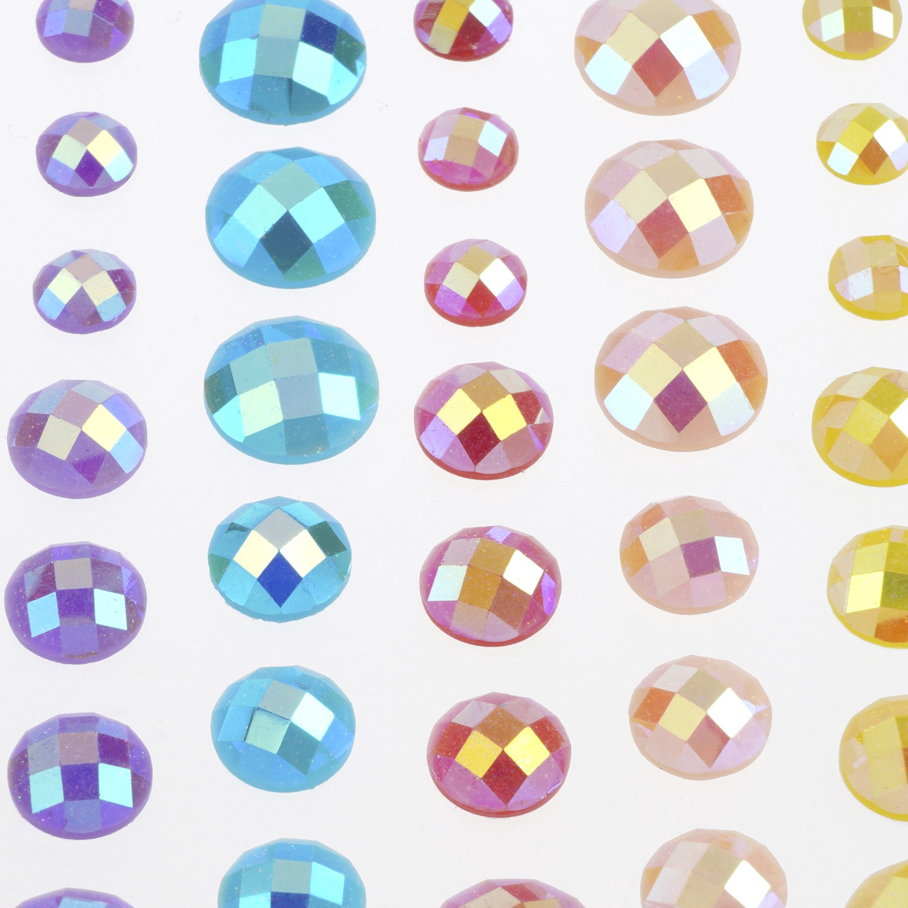 slide 2 of 3, Recollections Rhinestone Stickers, Iridescent Pastel Assortment, 6 mm, 8 mm and 10 mm rhinestones