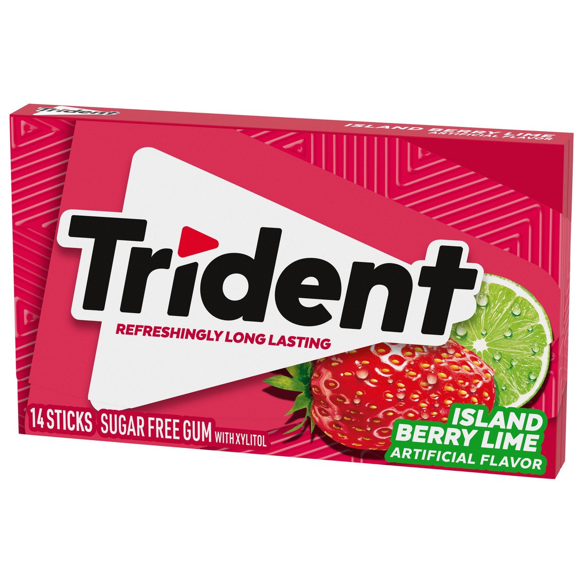 slide 7 of 9, Trident Island Berry Lime Sugar Free Gum, 14 Piece Pack, 0.06 lb