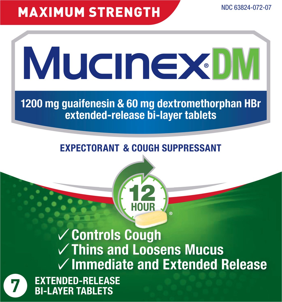 slide 2 of 2, Mucinex DM 12 Hr Max Strength Expectorant & Cough Suppressant Tablets, 7ct,, 1 ct