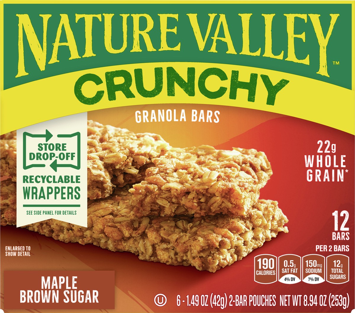 slide 9 of 9, Nature Valley Crunchy Granola Bars, Maple Brown Sugar, 6 ct, 12 bars, 6 ct