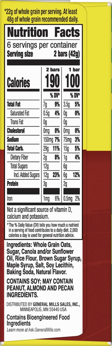 slide 3 of 9, Nature Valley Crunchy Granola Bars, Maple Brown Sugar, 6 ct, 12 bars, 6 ct