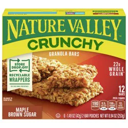 Nature Valley Crunchy Granola Bars, Maple Brown Sugar, 6 ct, 12 bars