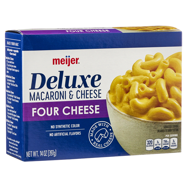 slide 4 of 29, Meijer Deluxe Four Cheese Mac and Cheese, 14 oz