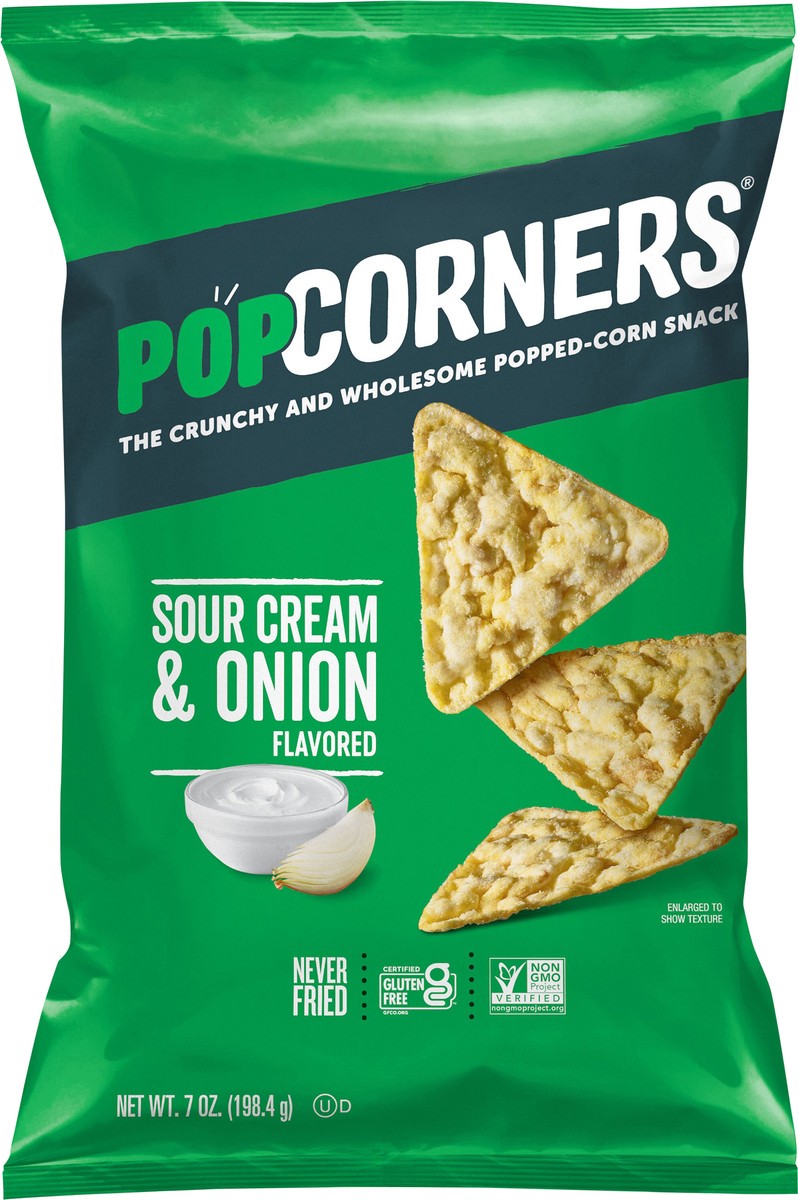 slide 1 of 13, PopCorners The Crunchy And Wholesome Popped Corn Snack Sour Cream & Onion Flavored 7 Oz, 7 oz