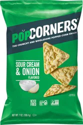 PopCorners The Crunchy And Wholesome Popped Corn Snack Sour Cream & Onion Flavored 7 Oz