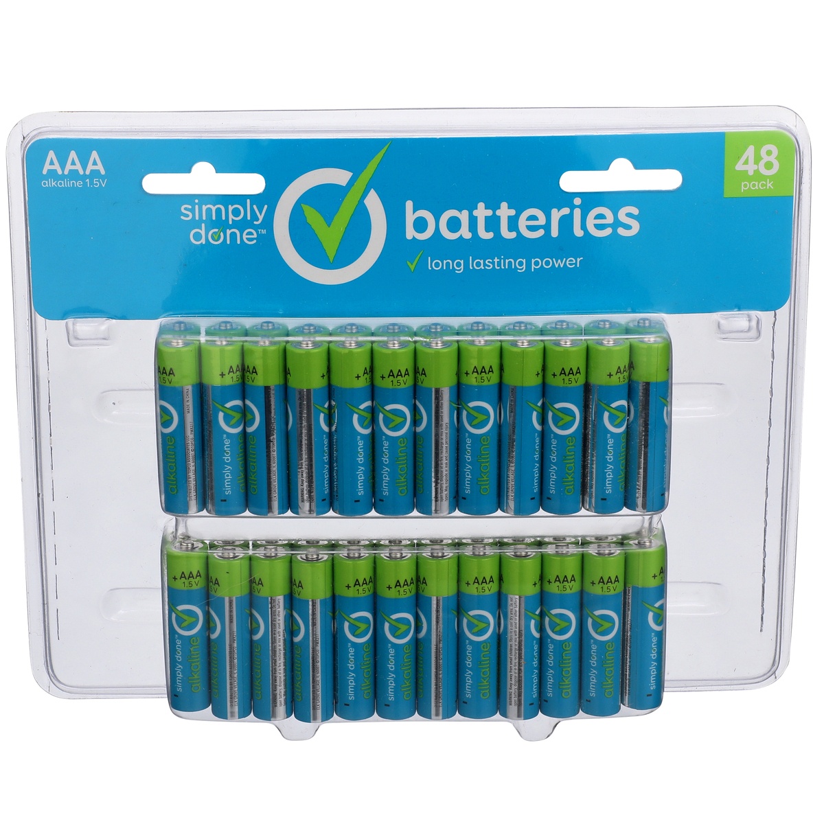 slide 1 of 1, Simply Done AAA Batteries, 48 ct