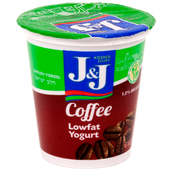 slide 1 of 1, J&J Kosher Coffee Lowfat Yogurt - Kosher For Passover, 7 oz