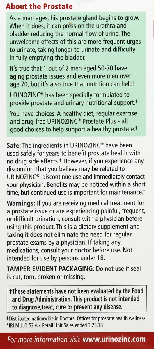 slide 2 of 6, Urinozinc Prostate Health Complex 75 ea, 75 ct