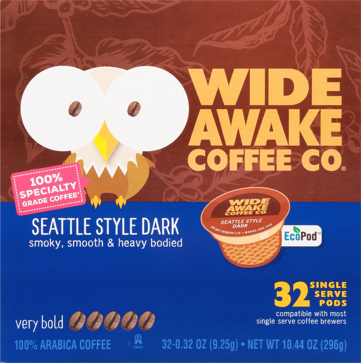 slide 12 of 14, Wide Awake Coffee Co. Single Serve Pods Very Bold Seattle Style Dark Coffee - 32 ct, 32 ct