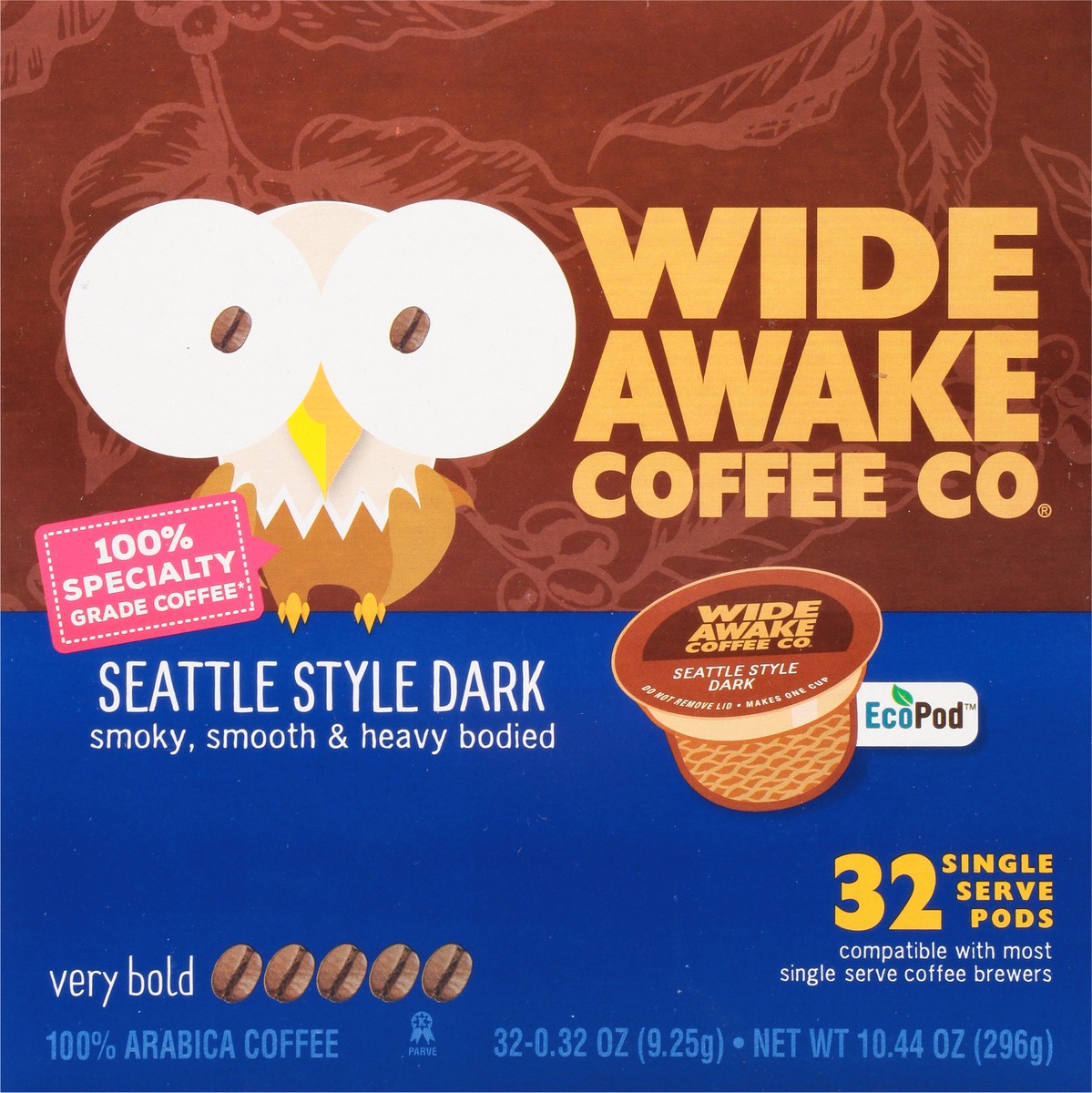 slide 8 of 14, Wide Awake Coffee Co. Single Serve Pods Very Bold Seattle Style Dark Coffee - 32 ct, 32 ct