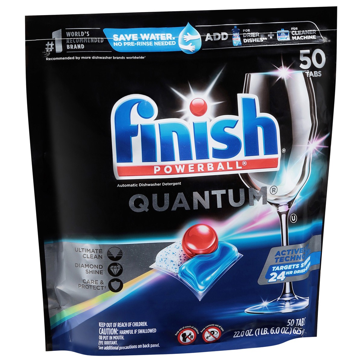 slide 7 of 9, Finish Powerball Quantum, 50 Tabs, Dishwasher Detergent Tablets - Packaging May Vary, 50 ct