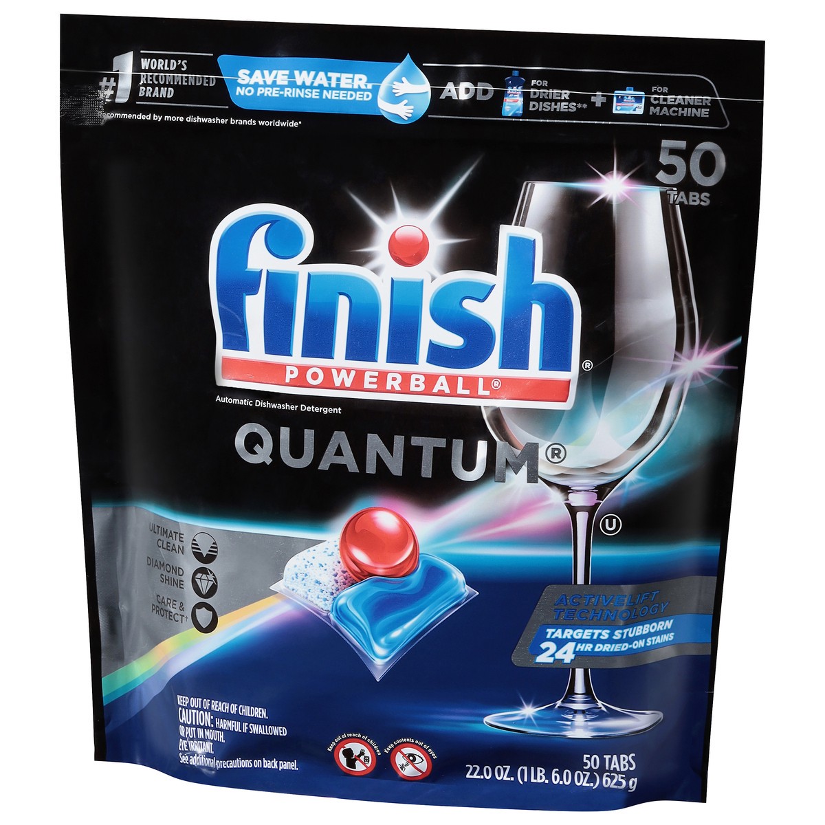 slide 5 of 9, Finish Powerball Quantum, 50 Tabs, Dishwasher Detergent Tablets - Packaging May Vary, 50 ct