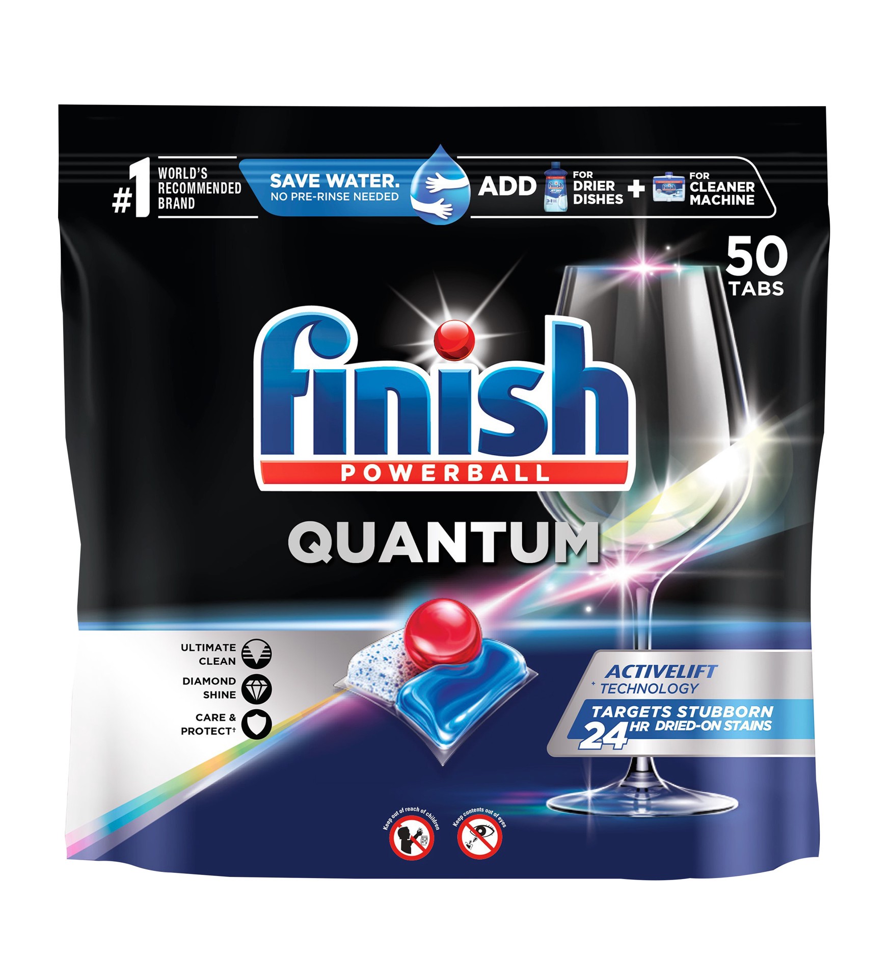 slide 1 of 9, Finish Powerball Quantum, 50 Tabs, Dishwasher Detergent Tablets - Packaging May Vary, 50 ct