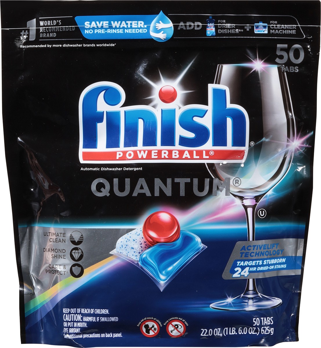 slide 6 of 9, Finish Powerball Quantum, 50 Tabs, Dishwasher Detergent Tablets - Packaging May Vary, 50 ct