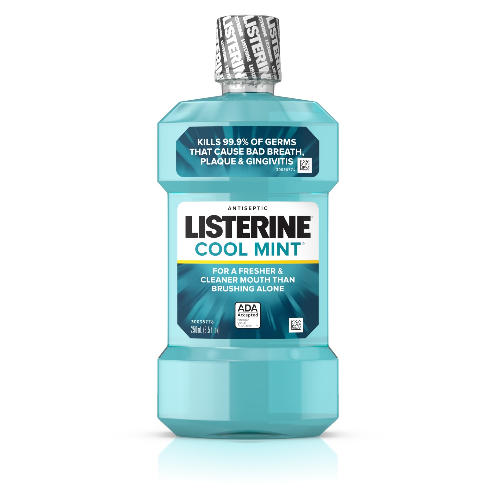 slide 1 of 5, Listerine Cool Mint Antiseptic Mouthwash for Bad Breath, Mint, 8.45 fl oz