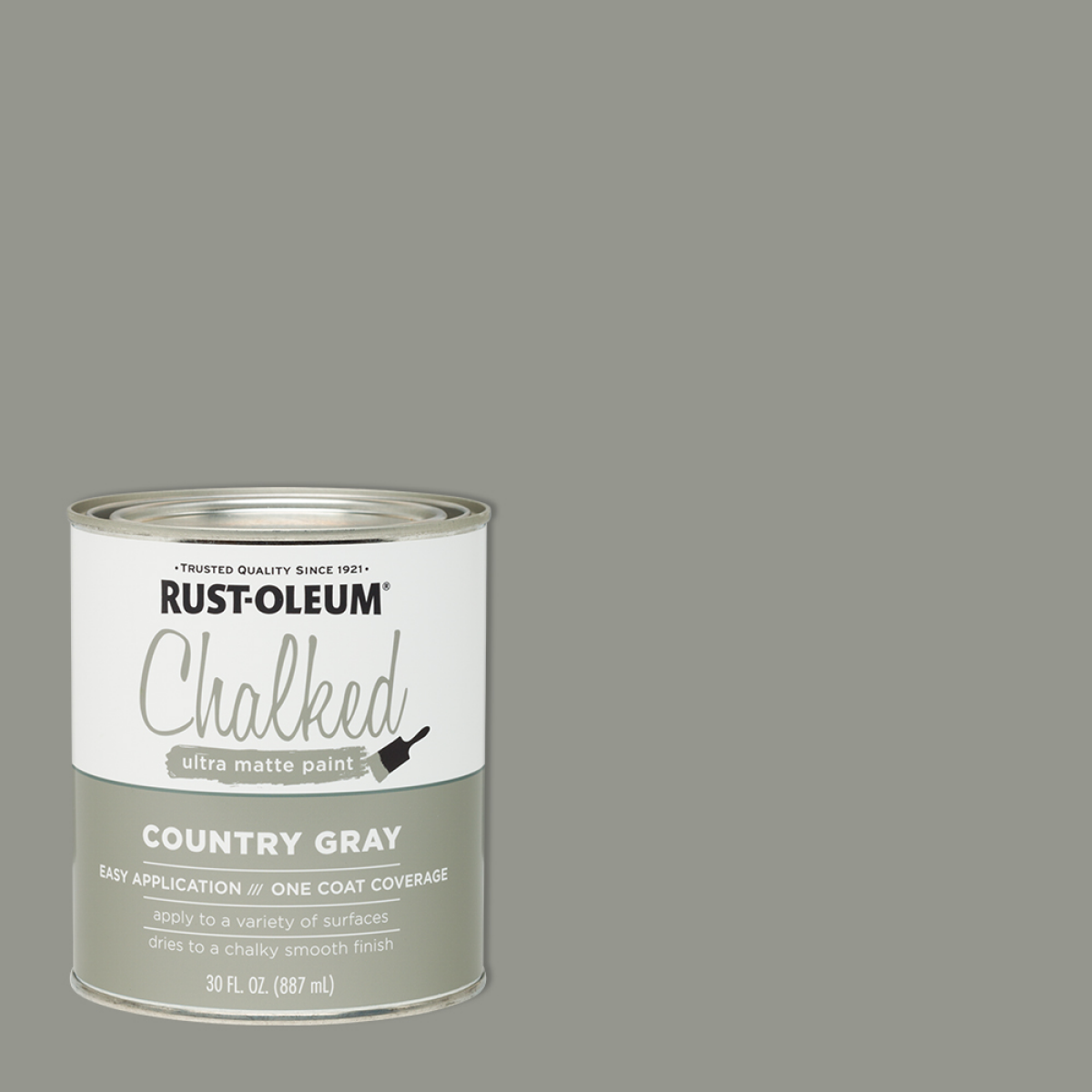 slide 1 of 29, Rust-Oleum Chalked Ultra Matte Paint - 285141, Quart, Country Gray, 1 ct