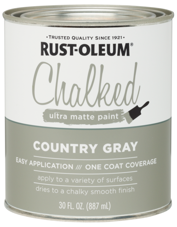 slide 18 of 29, Rust-Oleum Chalked Ultra Matte Paint - 285141, Quart, Country Gray, 1 ct