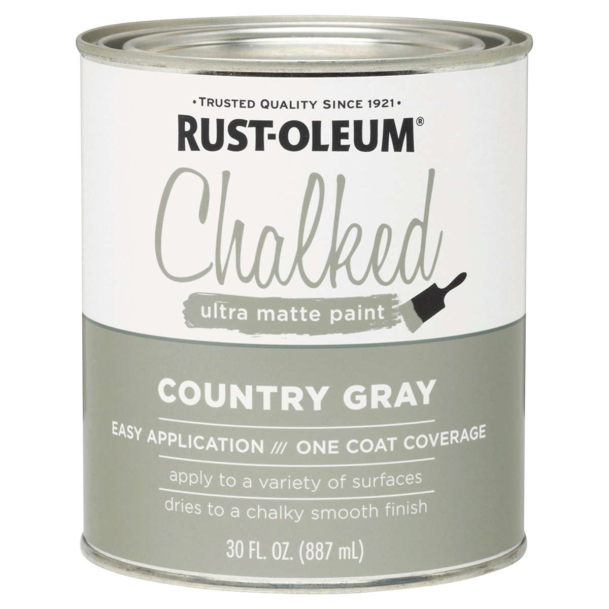 slide 1 of 1, Rust-Oleum Chalked Ultra Matte Paint - 285141, Quart, Country Gray, 1 ct