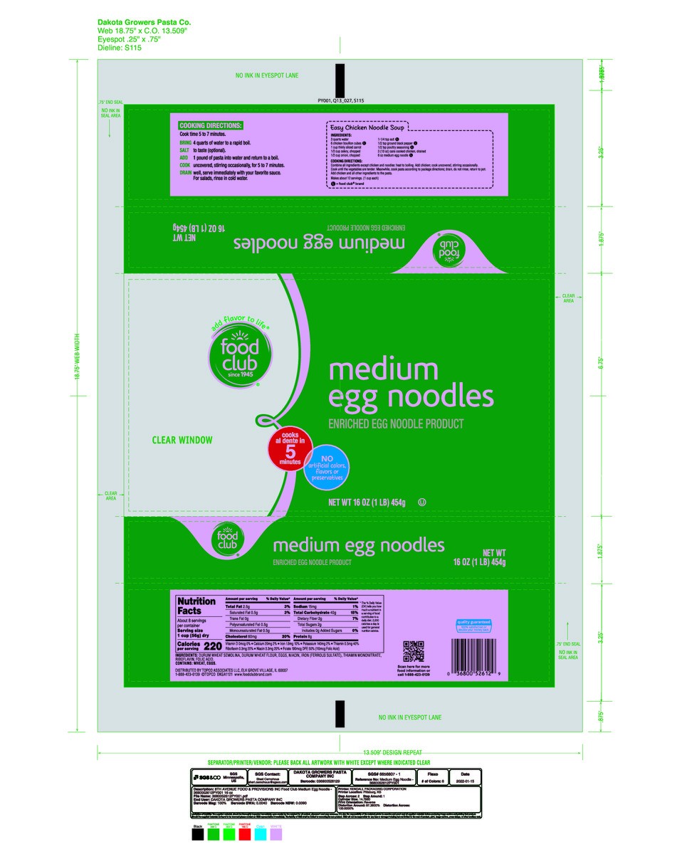 slide 14 of 14, Food Club Egg Noodles Medium 16 oz, 16 oz