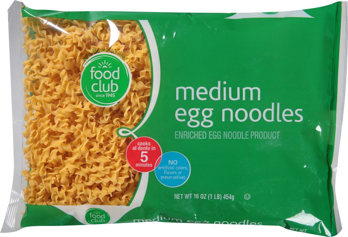 slide 9 of 11, Food Club Enriched Egg Noodle Product, Medium Egg Noodles, 16 oz