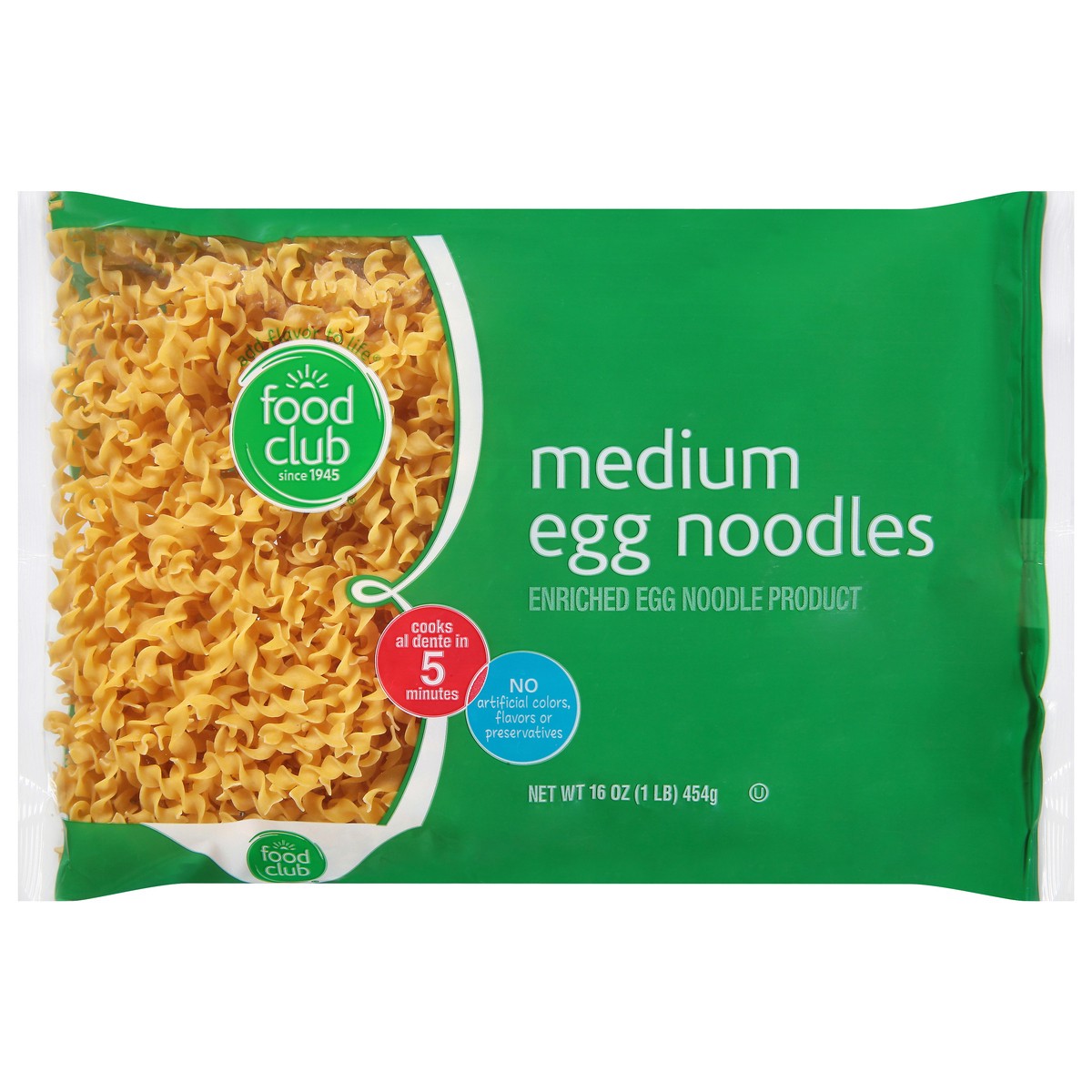 slide 11 of 11, Food Club Enriched Egg Noodle Product, Medium Egg Noodles, 16 oz