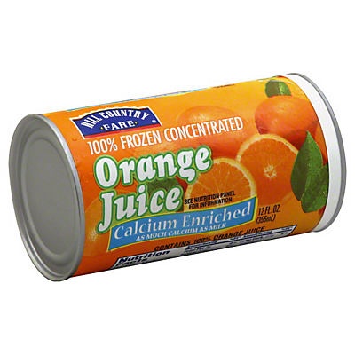 slide 1 of 1, Hill Country Fare Frozen Calcium Enriched 100% Orange Juice, 12 oz