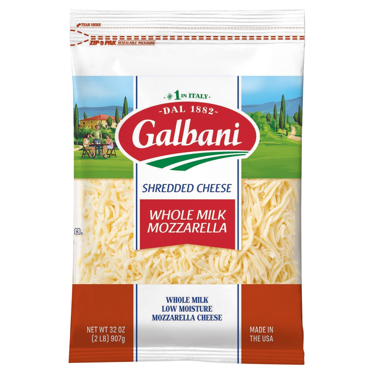 slide 1 of 2, Galbani Shredded Whole Milk Mozzarella Cheese, 32 oz, 32 oz