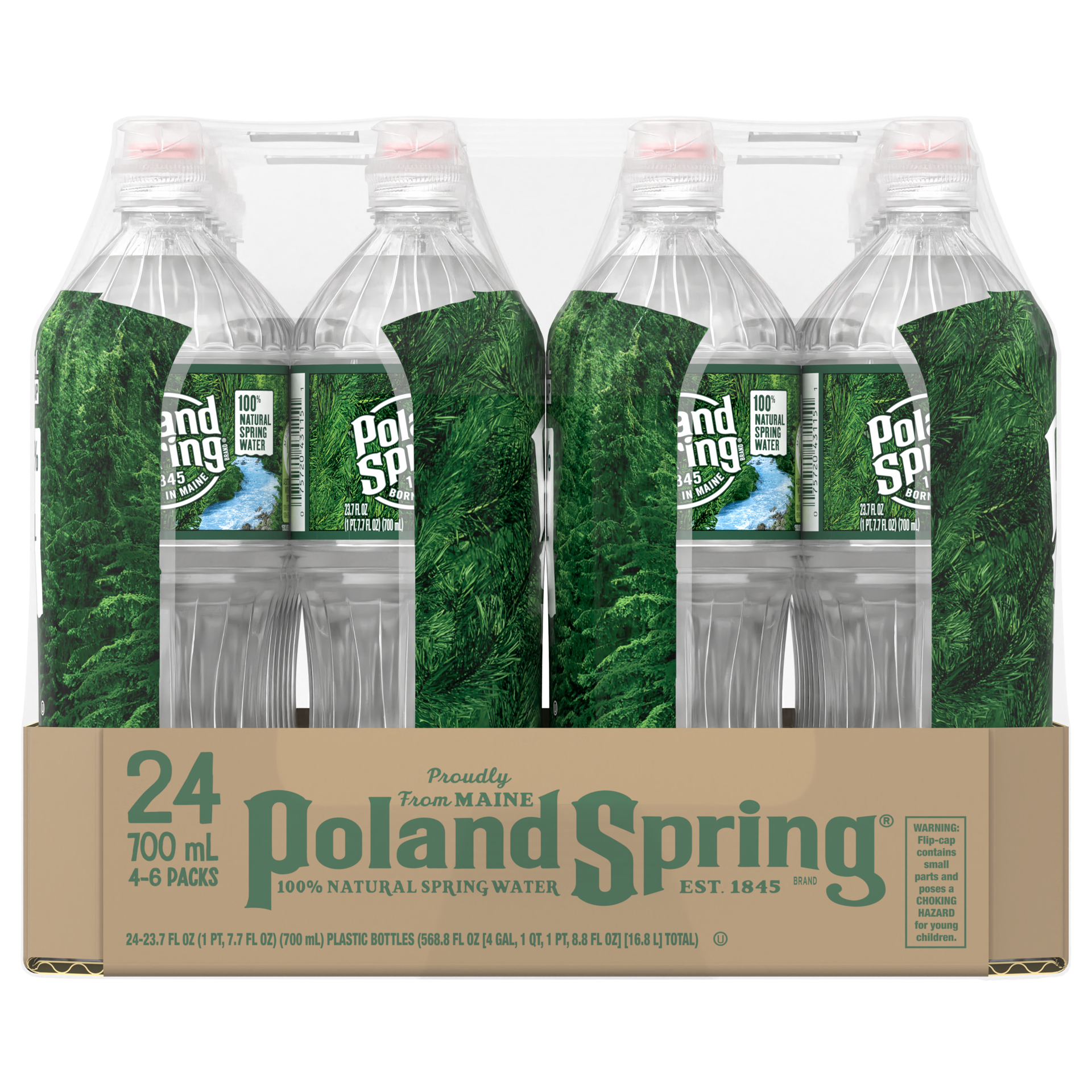 slide 3 of 4, POLAND SPRING Brand 100% Natural Spring Water, 23.7-ounce plastic bottles (Total of 24), 23.7 oz